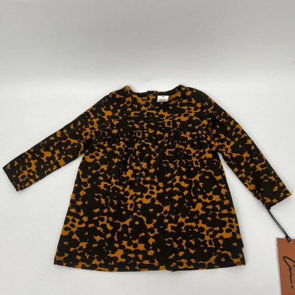 Nordstrom Babies Kids Cristina Martinez Graphic Dress Brown Bloom Smudge 18M NWT - Picture 2 of 6